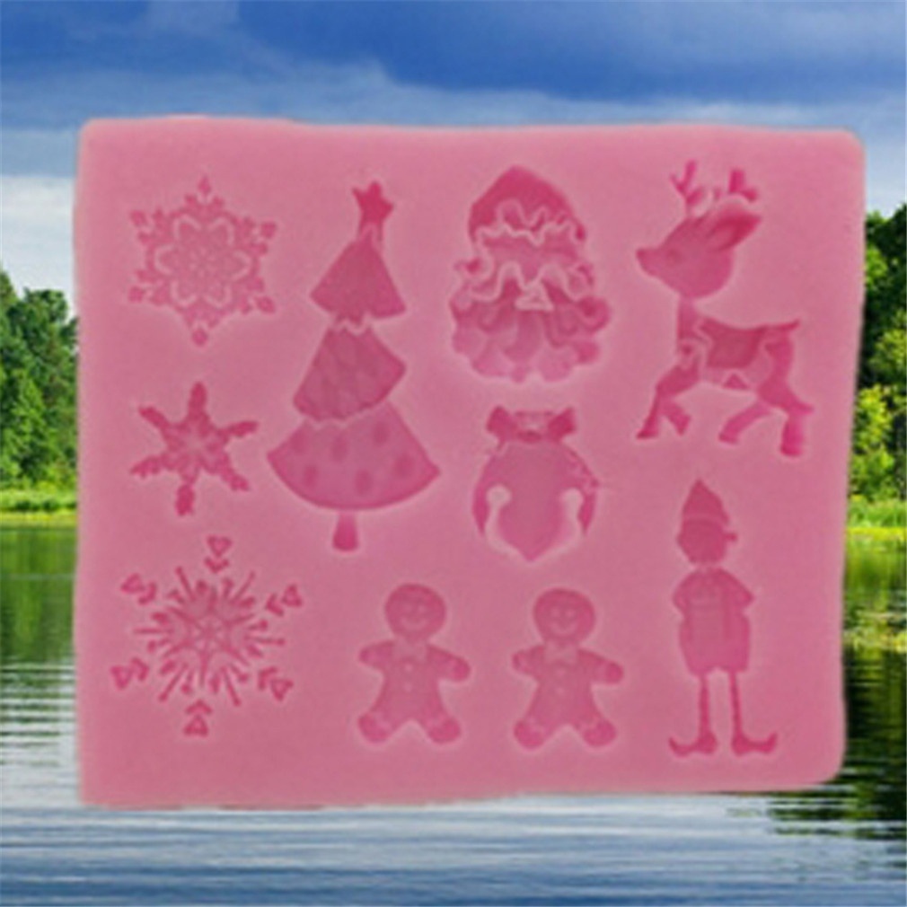 FM 1 PC Pink Christmas Chocolate Cake Silicone Mold Mould Baking Tools