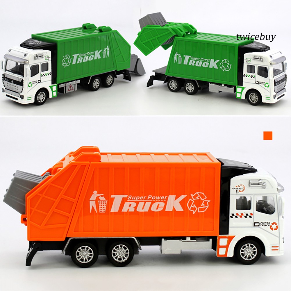 Mô hình xe chở rác có thùng rác mini tỉ lệ 1/48 cho trẻ vui chơi