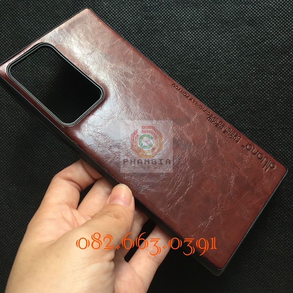 Ốp lưng da Samsung Note 20 ultra chất nâu da sang trọng