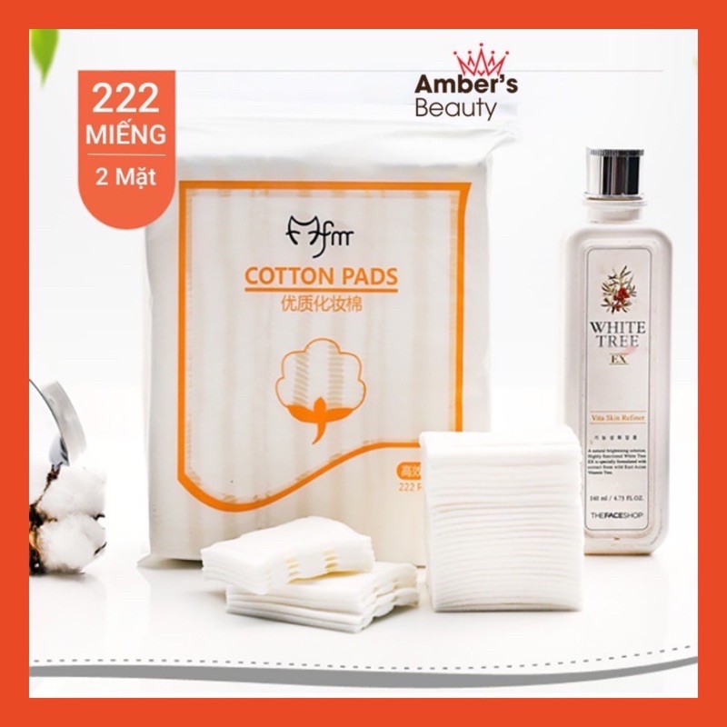 Bông tẩy trang 3 lớp cotton Pads ( túi 222 miếng ) - có quà tặng