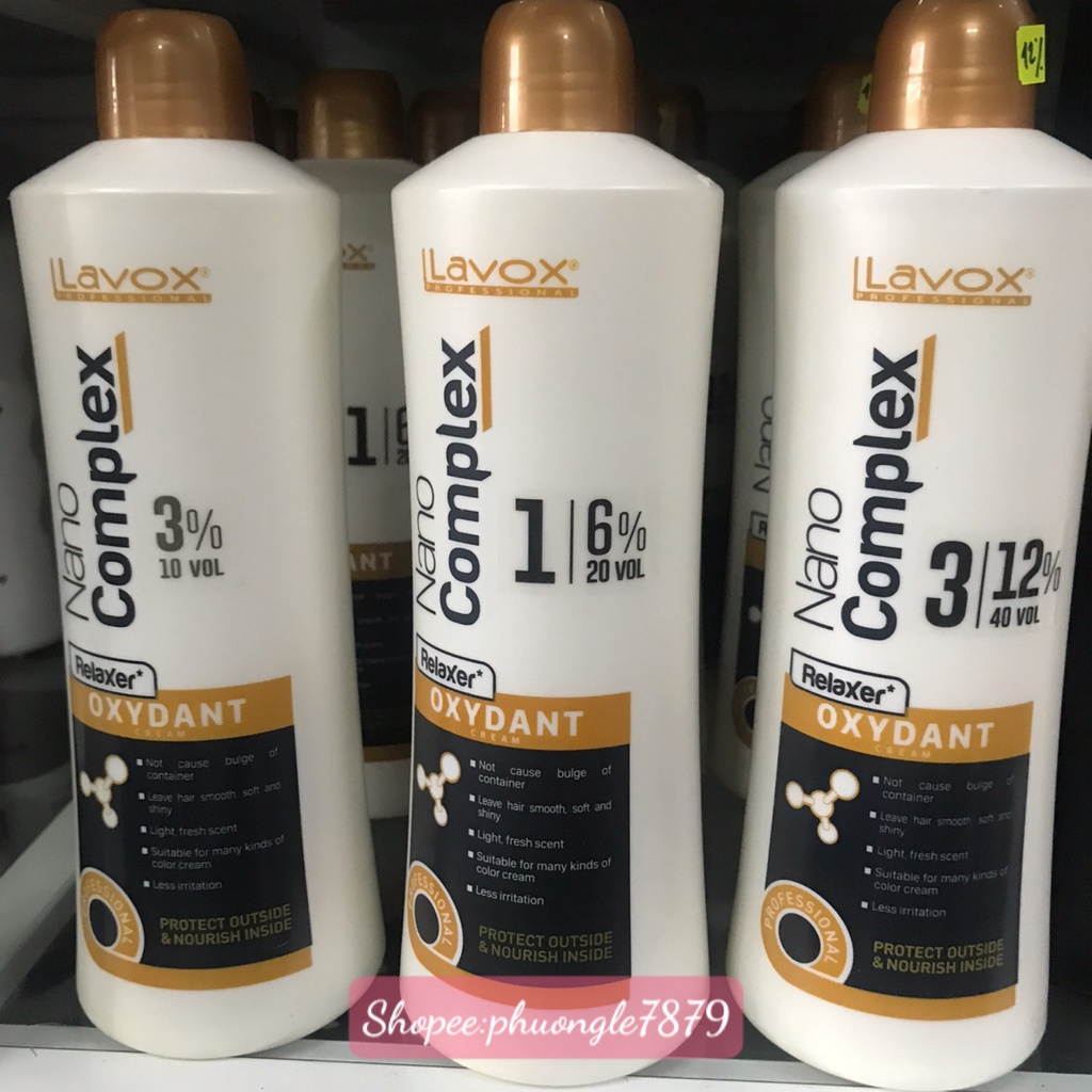 [1000ml]OXY TRỢ NHUỘM LAVOX NANO COMPLEX 1000 ml 6%-9%-12%  FREESHIP  siêu dưỡng collagen cao cấp thơm