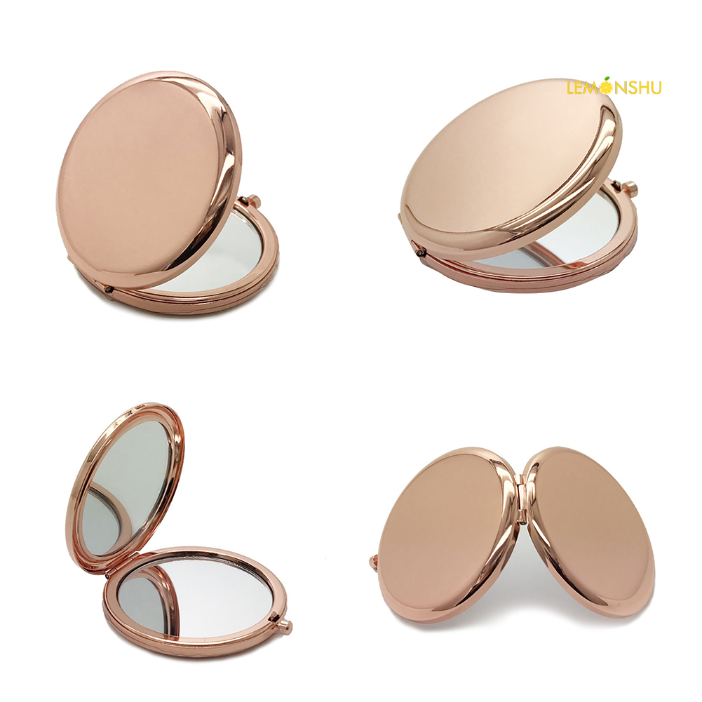 【Beauty】Portable Solid Color Metal Round Case Double-Side Pop-Up Pocket Makeup Mirror | BigBuy360 - bigbuy360.vn