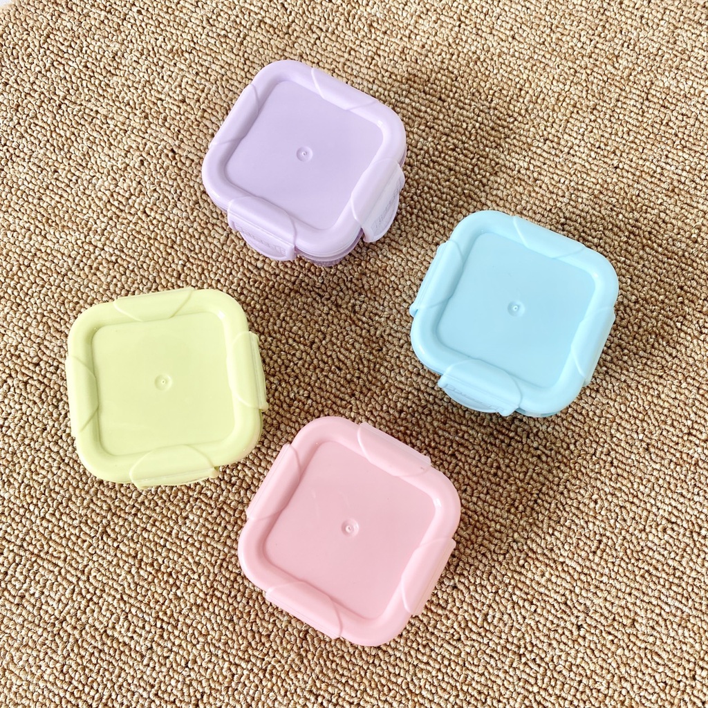 Set 4 Hộp Nhựa Đựng Thực Phẩm, Đồ Ăn Dặm Trữ Đông An Toàn Cho Bé