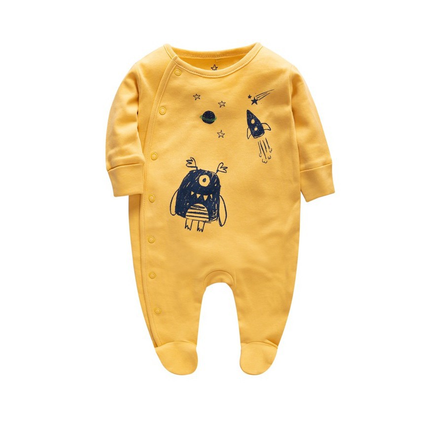 Vlinder Bé Tiếp Theo Tay Dài In Bé Sleepsuit Liền Trẻ Sơ Sinh Áo Liền Quần Liền Tiếp Theo Chất Lượng