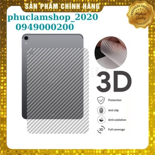 Dán vân Carbon 3D mặt lưng cho máy tính bảng IP Pro 11.0/12.9 inch 2018/2020/2021/10.9/10.5/10.2/Gen 7/8/9.7/Air/Mini