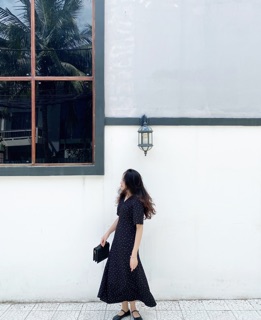 Đầm chấm bi maxi thiết kế Ma Vie