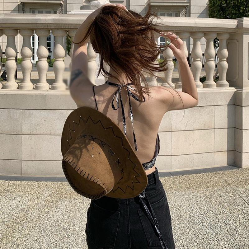 Áo Lửng Hai Dây Họa Tiết Retro Quyến Rũ Cho Nữ