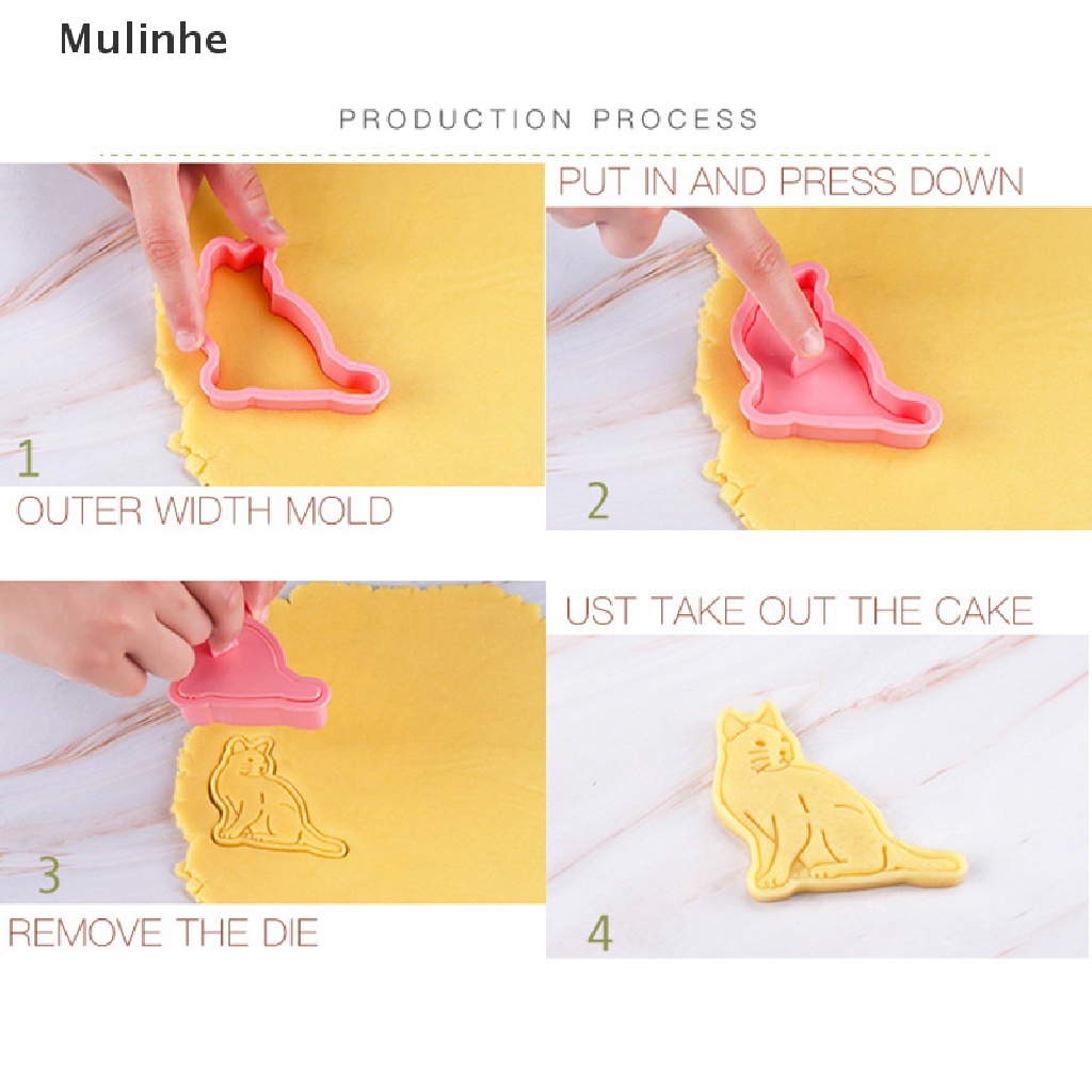 Bộ 6 Khuôn Cắt Bánh Quy Hình Chó Mèo 3D DIY