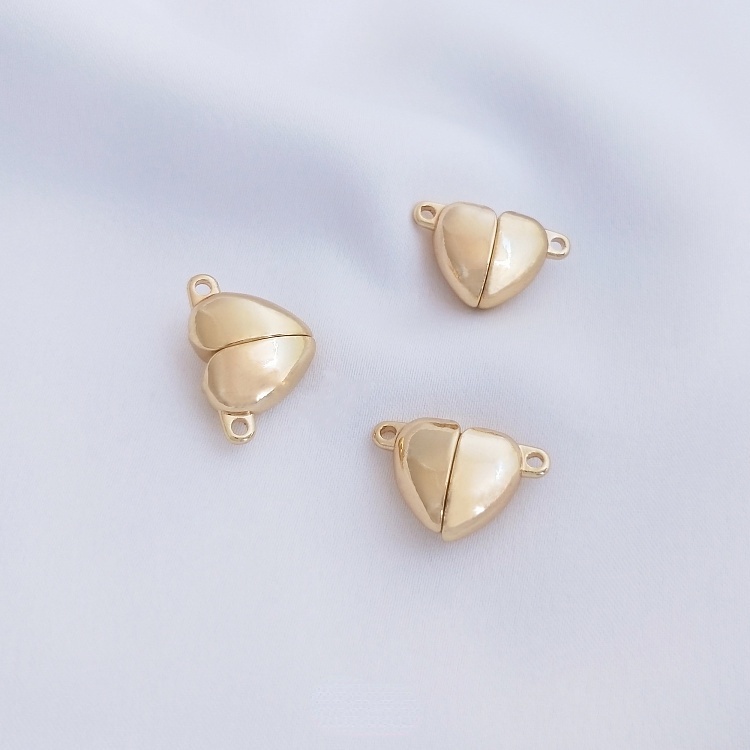 Khóa Nam Châm Hình Trái Tim 14K Màu Xanh Dương Độc Đáo