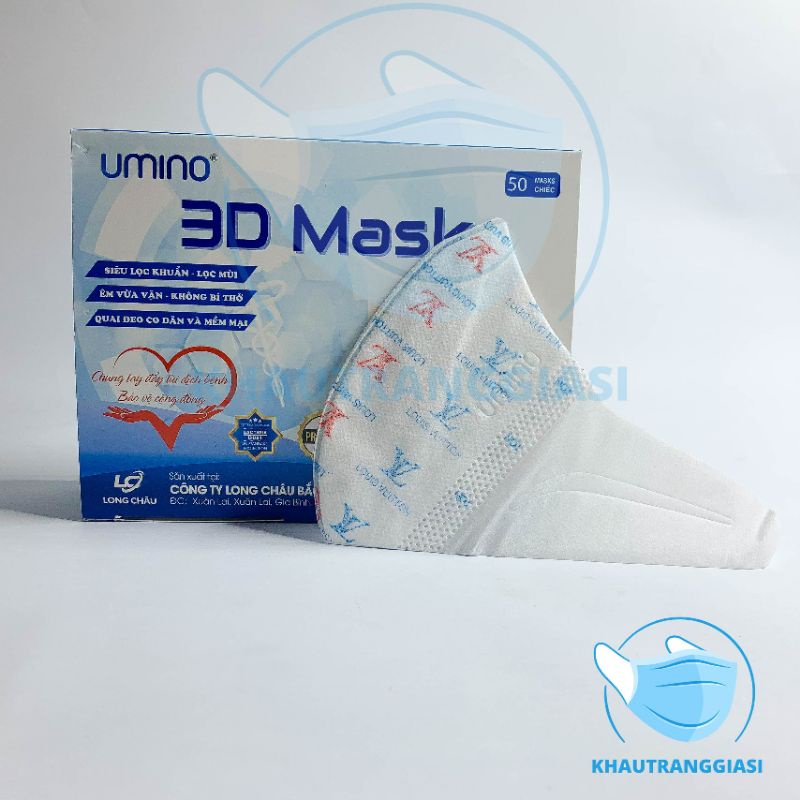 Khẩu trang 3D hoạ tiết LV màu hộp 50c