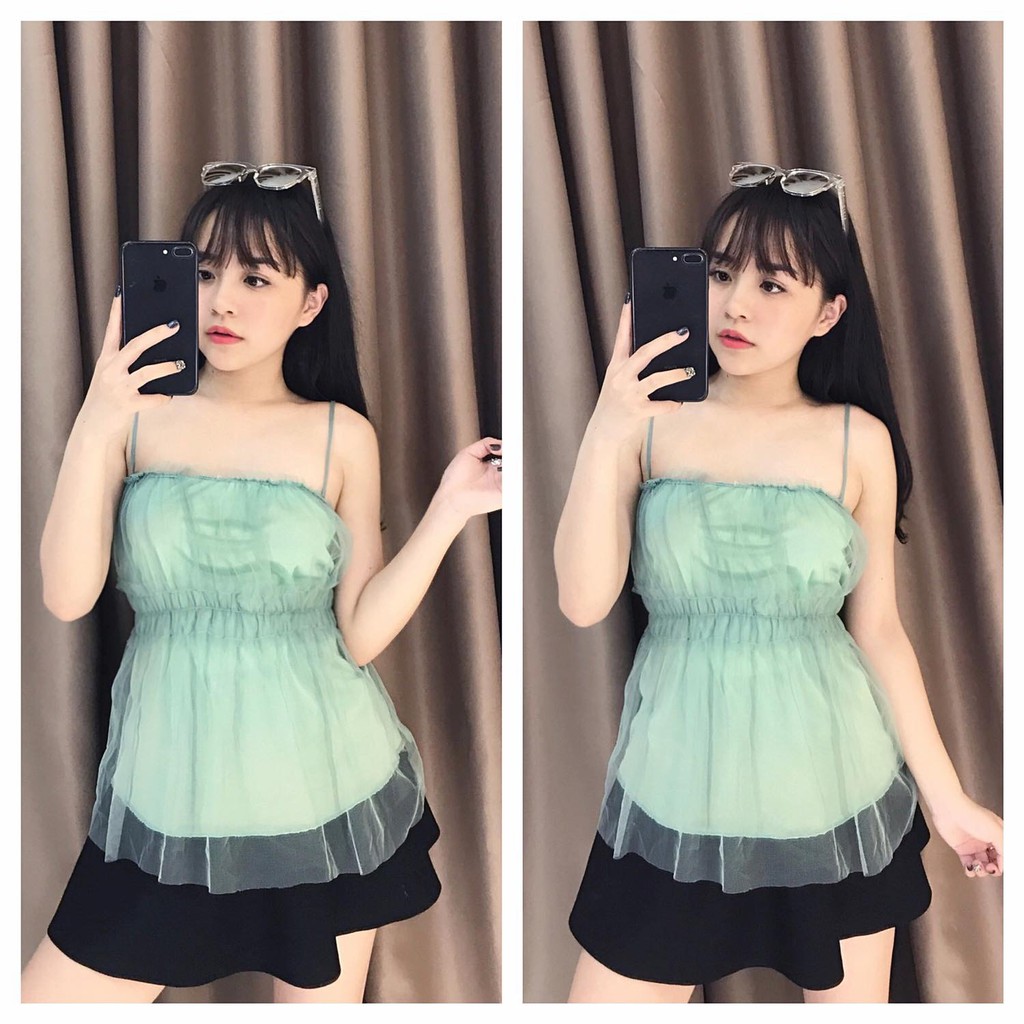 ÁO 2 DÂY VOAN XANH NGỌC
