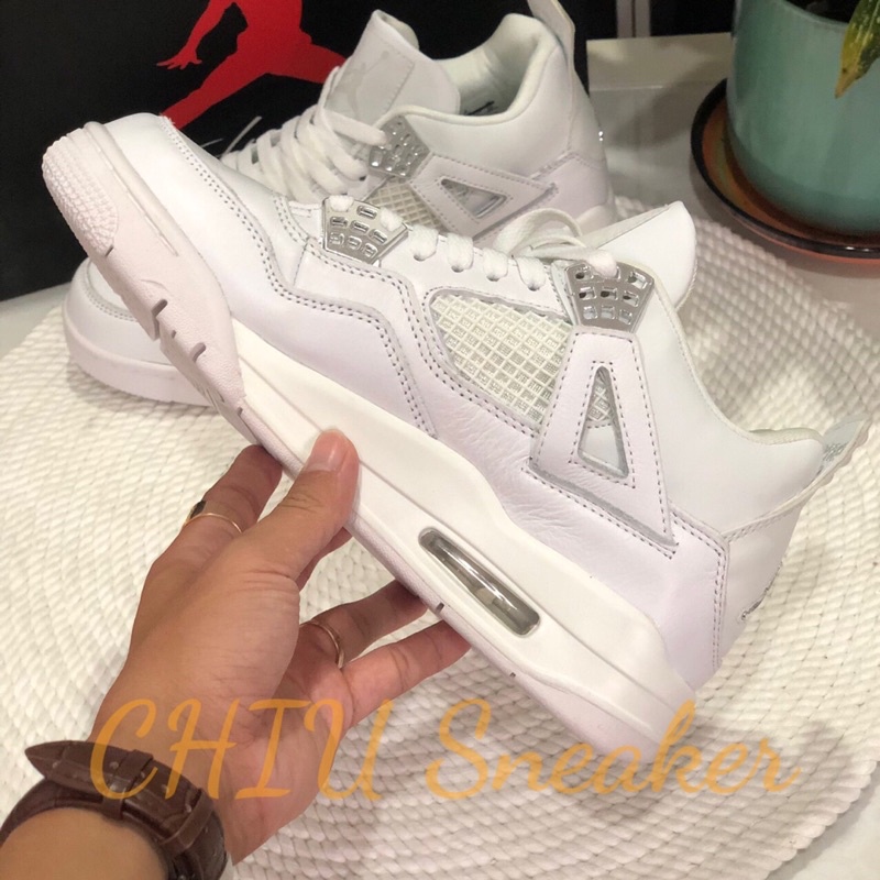 Giày thể thao nam nữ Jordan 4 retro Full trắng tăng chiều cao cao cấp giày Sneaker Air Jordan 4 nam