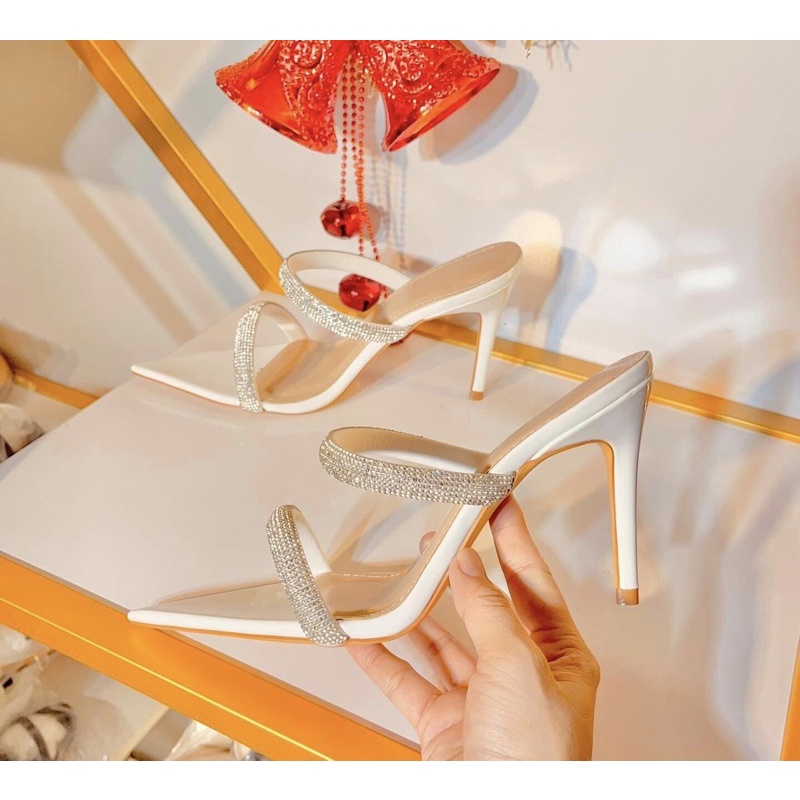 Dép cao gót màu trắng HMStore