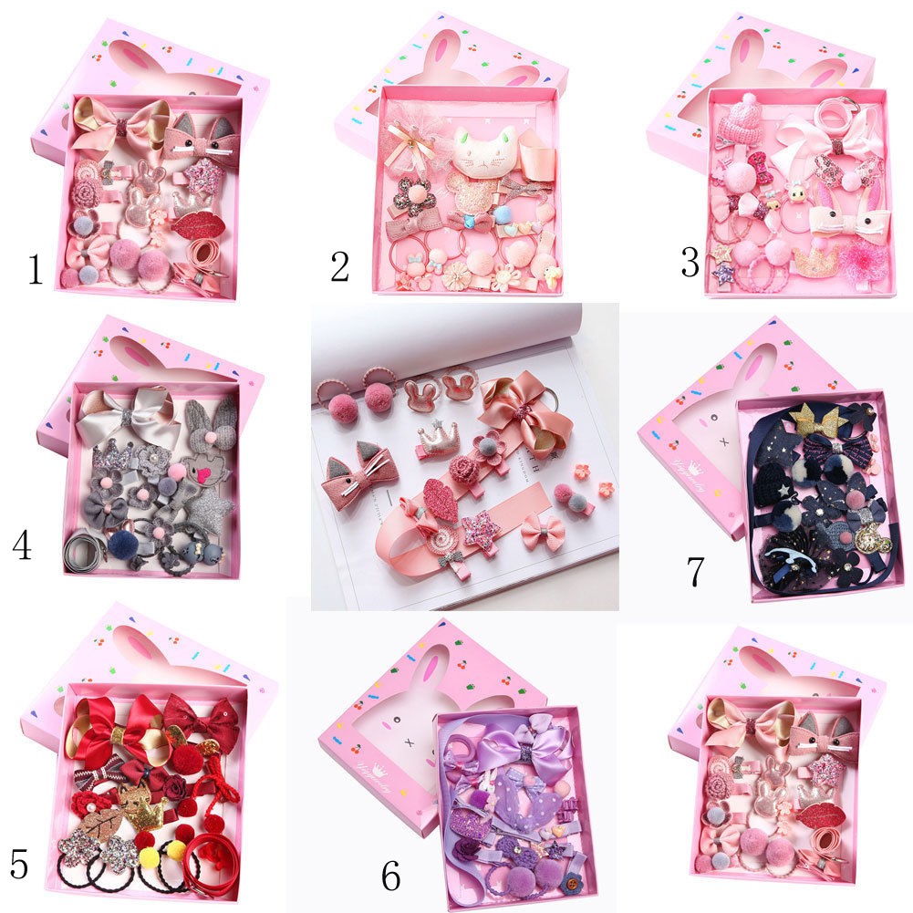 Set kẹp tóc dễ thương cho bé gái