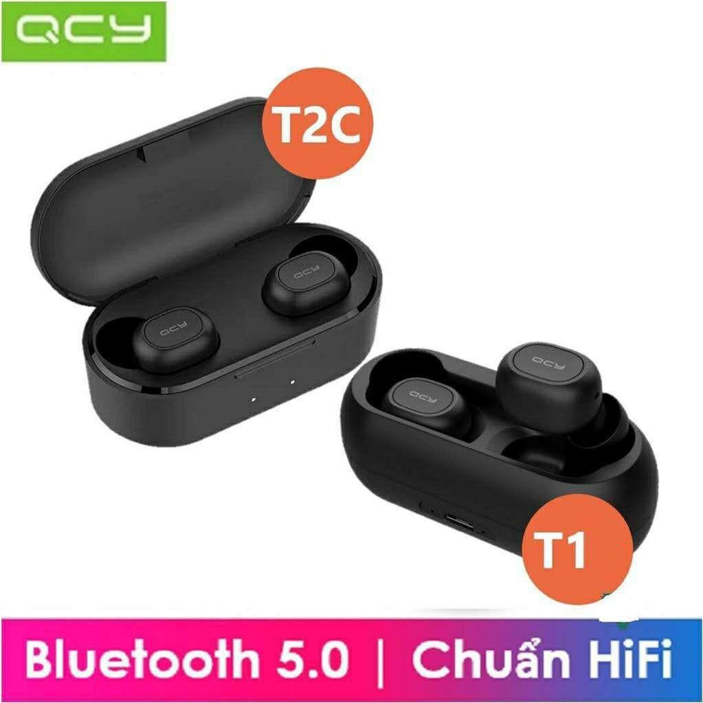 Tai nghe nhét tai không dây QCY T1 - QCY T2C công nghệ Bluetooth 5.0 (có dock tự sạc)