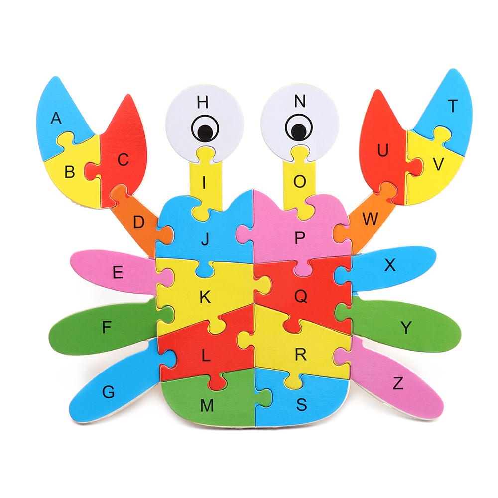 Luol bảng chữ cái bằng gỗ ghép hình khả năng phát triển trí tuệ nóng cải thiện động vật dễ thương học tập giáo dục