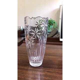 Lọ hoa Thủy tinh Pha Lê trắng trụ bầu 30cm