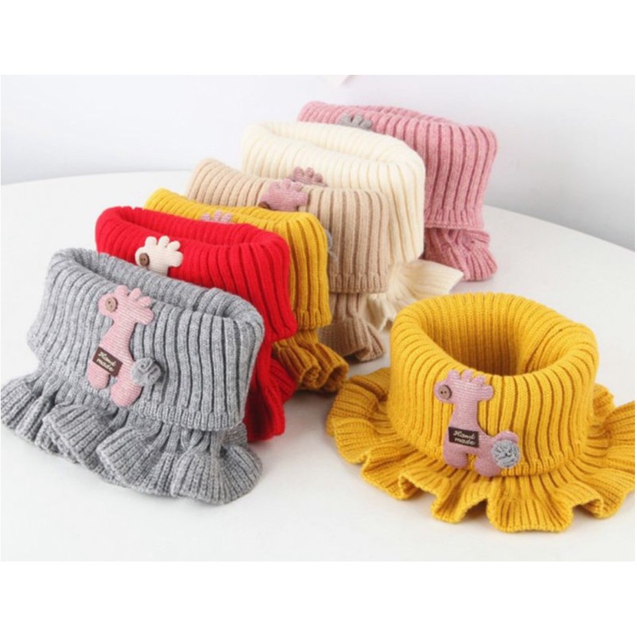 Khăn Choàng Cổ Giữ Ấm Cho Bé Hình Hươu, Khăn Len Quấn Cổ Dạng Ống Cho Trẻ em