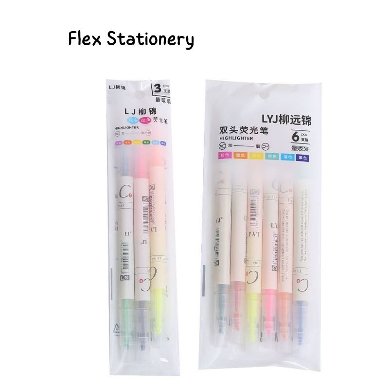 SET 6 BÚT HIGHLIGHT , BÚT DẠ 2 ĐẦU 6 MÀU, ĐÁNH DẤU DÙNG CHO HỌC SINH, SINH VIÊN