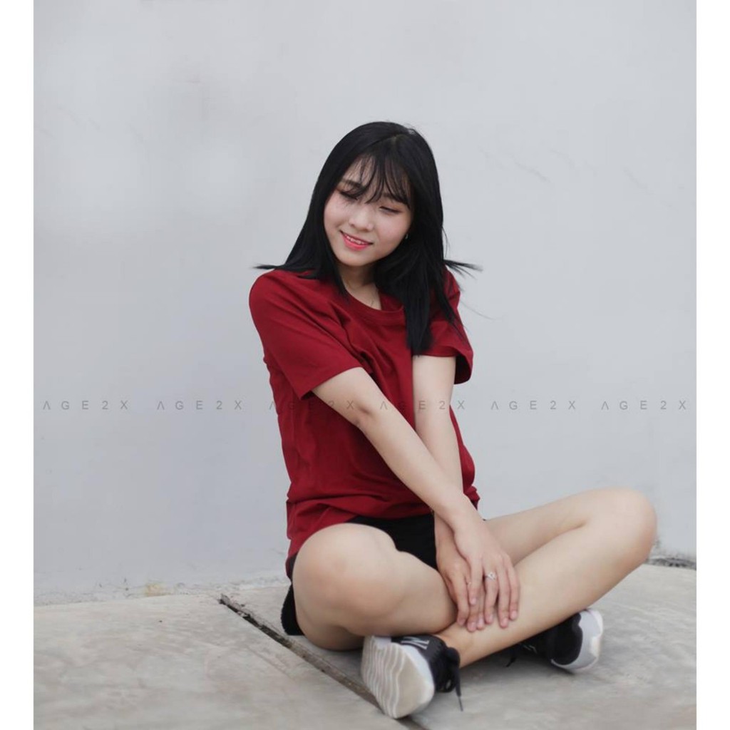 ÁO THUN TRƠN CỔ TRÒN MÀU ĐỎ TƯƠI TAY NGẮN NAM NỮ ( CÓ CẢ SIZE EM BÉ ) S46-9