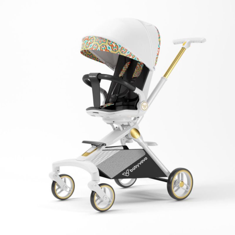 Xe đẩy gấp gọn Playkids X6-3, Baby vovo v9 xoay 2 chiều tư thế ngả, nằm cho bé từ sơ sinh - 6 tuổi