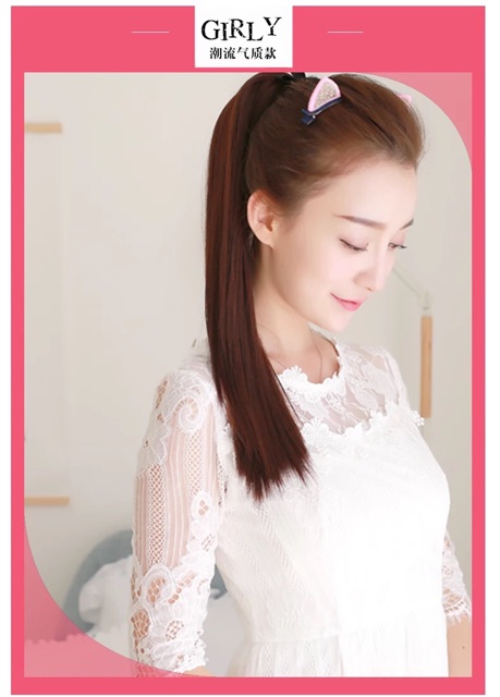 BUỘC TÓC GIẢ THẲNG 4 MÀU DÀI 45,55,65,70CM CÓ SẴN