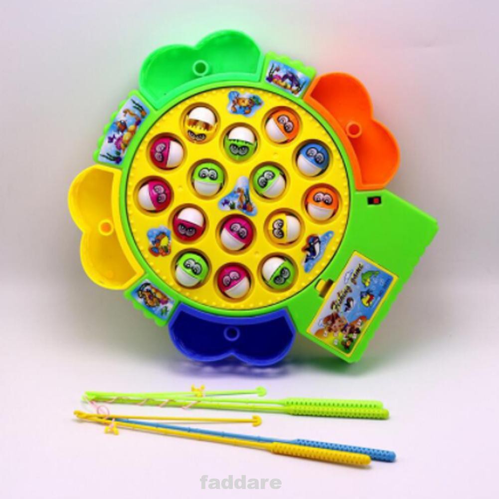Gift Useful ABS Classic Children Educational Rotation Electric Music Fishing Toy