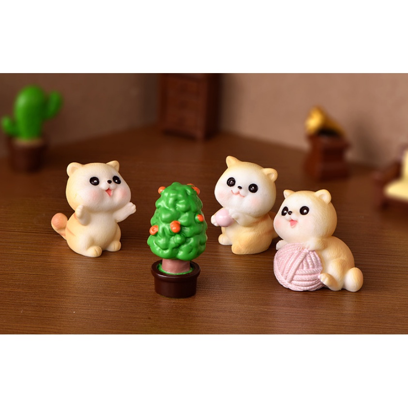 Mô Hình Trang Trí Ô Tô Bàn Làm Việc Phòng Khách - Phụ Kiện Trang Trí Taplo Xe Hơi Bộ Chú Mèo Cực Yêu