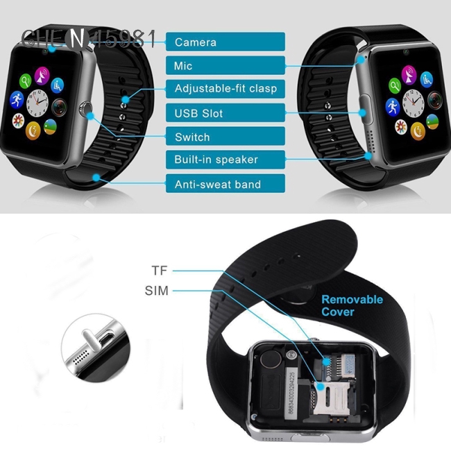 Touch Screen Bluetooth Smart Watch Fitness Activity Tracker Smartband Heart Rate Telemeter Calorie