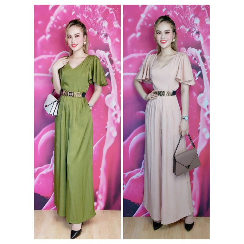 jumpsuit lụa tay cánh tiên hàng thiết kế