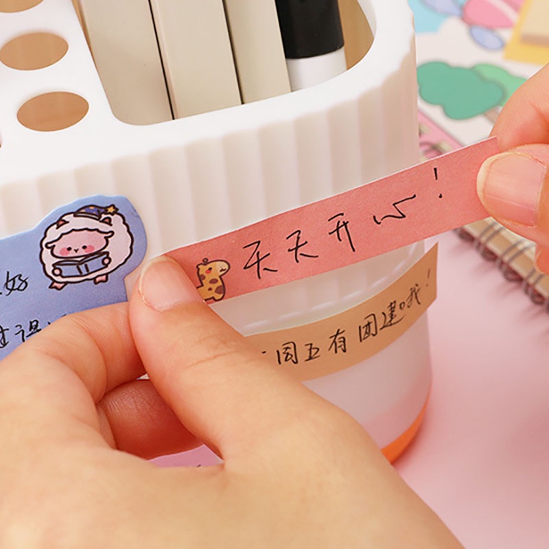 Set 80 Miếng Dán Ghi Chú Phân Loại Họa Tiết Hoạt Hình Cho Nữ