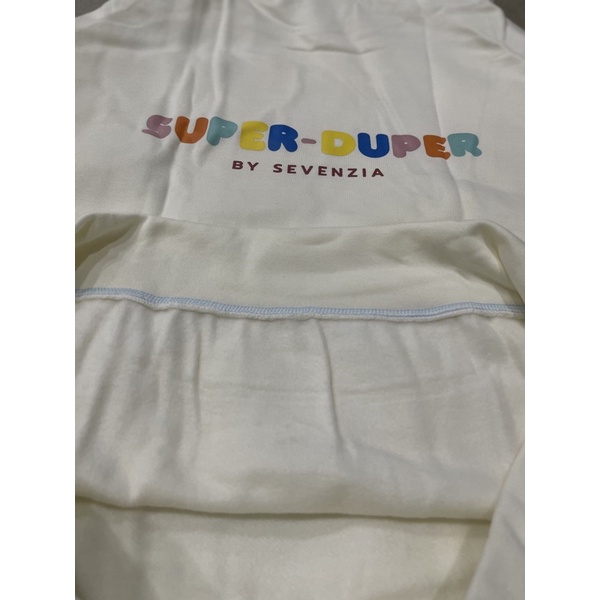 Áo hoodie SUPER DUPER trắng kem