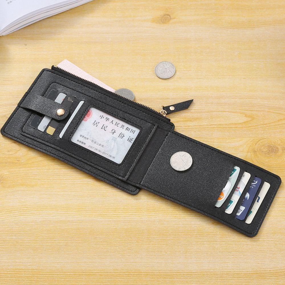 Ví Da PU Siêu Mỏng Màu Trơn In Họa Tiết Hoạt Hình Đơn Giản Cho Nữ