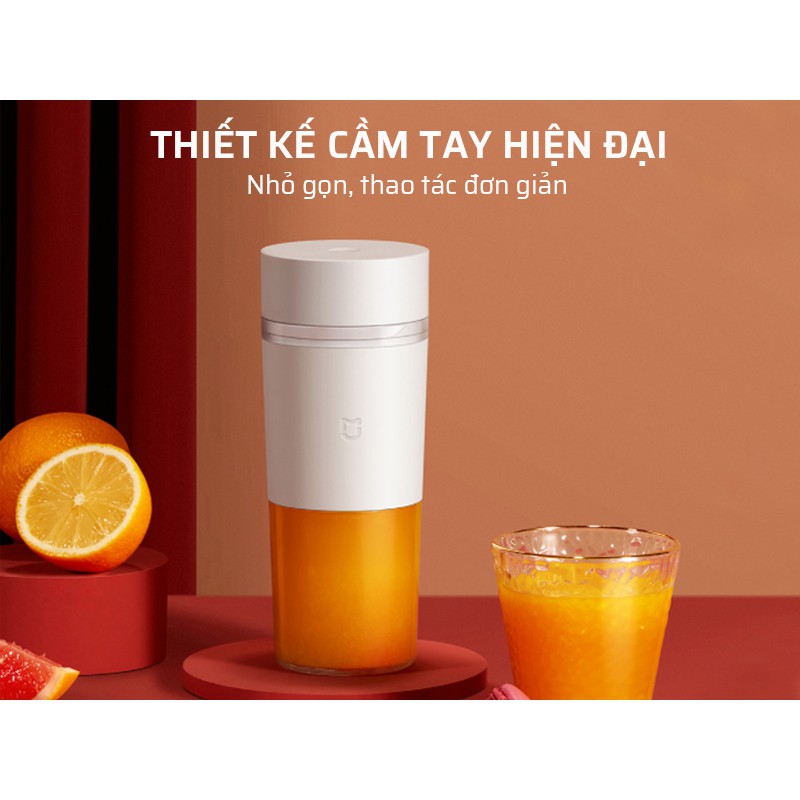 Máy xay sinh tố cầm tay Xiaomi Mijia 300ml, xay sinh tố, ép trái cây, mang đi tiện lợi, pin sạc