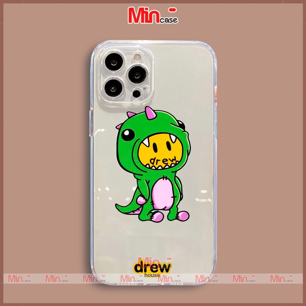Ốp lưng iPhone Drew chống sốc viền vuông silicon trong suốt bảo vệ camera cho 6/6s/7/8/X/XS/XR/11/12/13 Pro Plus Max
