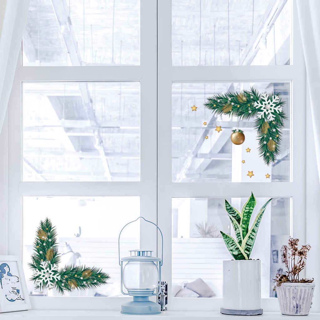 Đề Can PVC Tự Dính Chống Thấm Nước Họa Tiết Cây Thông Giáng Sinh Trang Trí Cửa Sổ