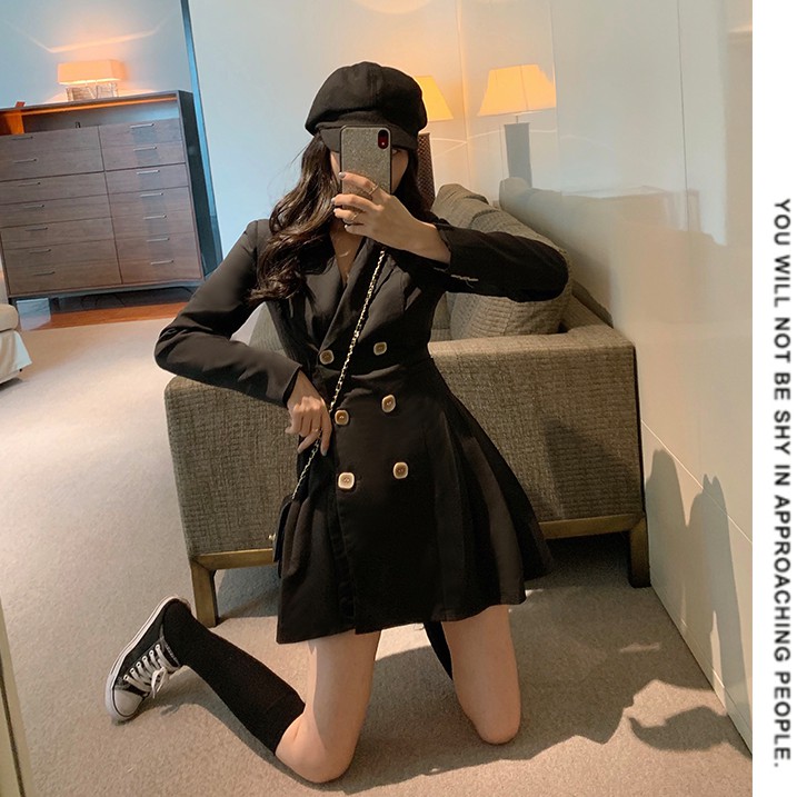 (SẴN ĐEN S, M) ĐẦM VEST TÔN DÁNG XẾP LI ULZZANG (ảnh thật cuối) | BigBuy360 - bigbuy360.vn