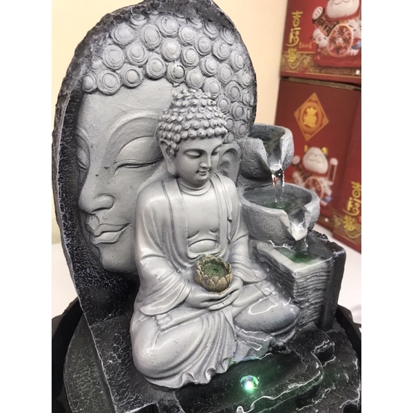 Thác nước phong thuỷ Phật toạ thiền nhất tâm cao 28cm