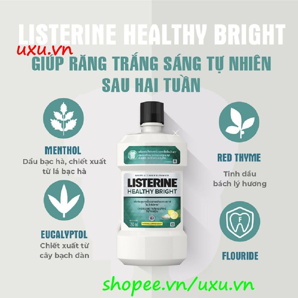 Nước Súc Miệng 250Ml Listerine Healthy Bright Làm Trắng Răng Thơm Miệng, Với uxu.vn Tất Cả Là Chính Hãng.