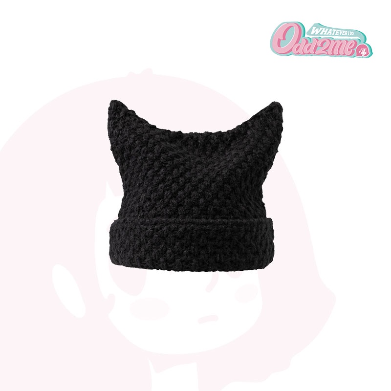 Mũ Len Dệt Kim Đính Tai Mèo Dễ Thương Phong Cách Hàn Quốc Thời Trang Thu Đông