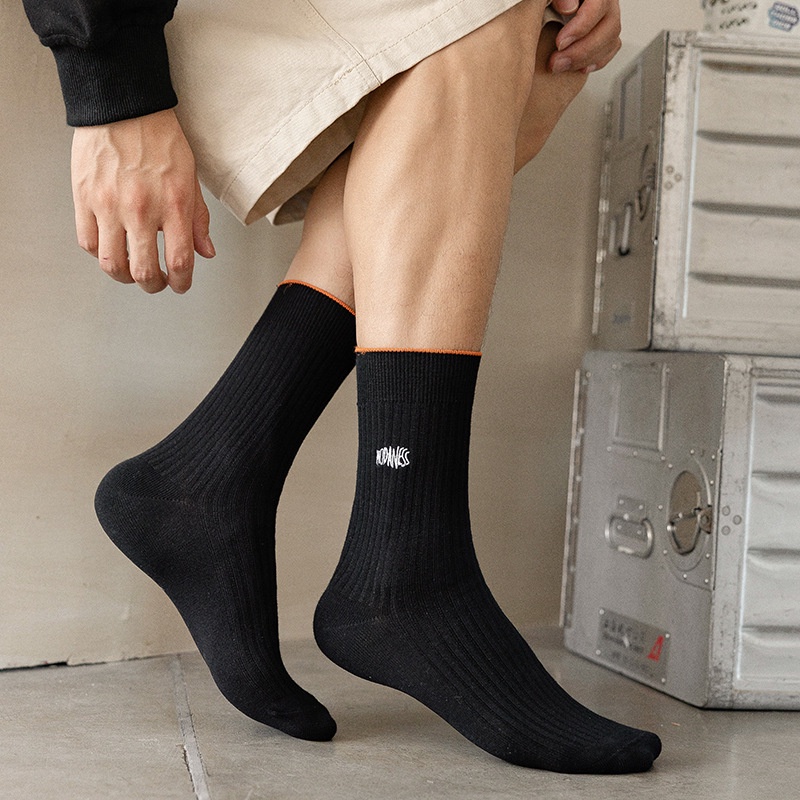 Vớ thể thao WAFNHA D638 cho nam thiết kế cổ cao thêu chữ