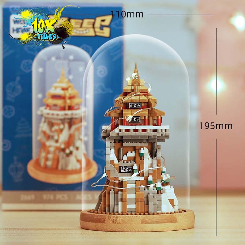 ( lồng kính, đèn led ) lego 3D thuyền sunny one piece cung điện cổ tích, quà tặng bạn gái bạn trai, sinh nhật