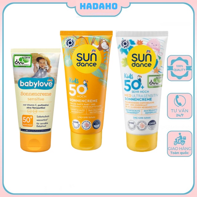 Kem chống nắng trẻ em Babylove/Sundance cho bé từ sơ sinh
