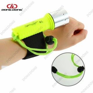 Đèn Lặn biển cầm tay - Đeo tay NGẮN, 2 chế động sáng, chống nước tuyệt đối ánh sáng 600Lm cao cấp -DONGDONG