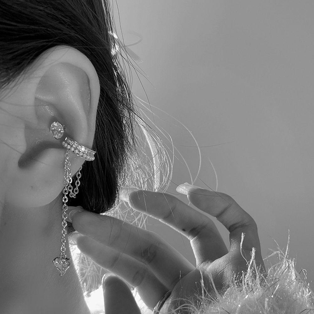 Khuyên Kẹp Vành Tai Dáng Dài Nhiều Lớp Phong Cách Hàn Quốc