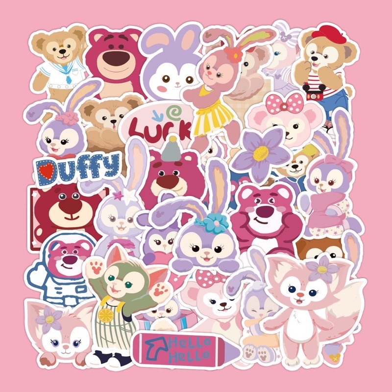 Sticker Gấu Dâu LOTSO, Thỏ Tím Cáo Hồng Siêu Dễ Thương