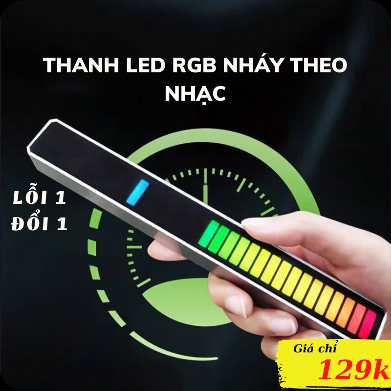 Đèn Cảm Biến Nhạc RGB, Thanh LED Nháy Theo Giai Điệu Kèm Sạc USB, Đèn Trần Phú