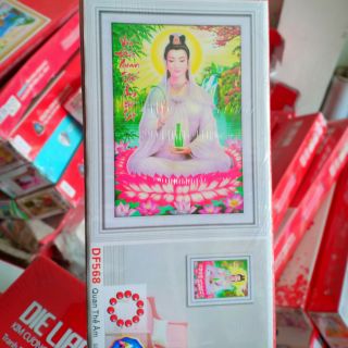 Tranh đính đá Quan thế âm bồ tát kt 50_70cm(hình thật)