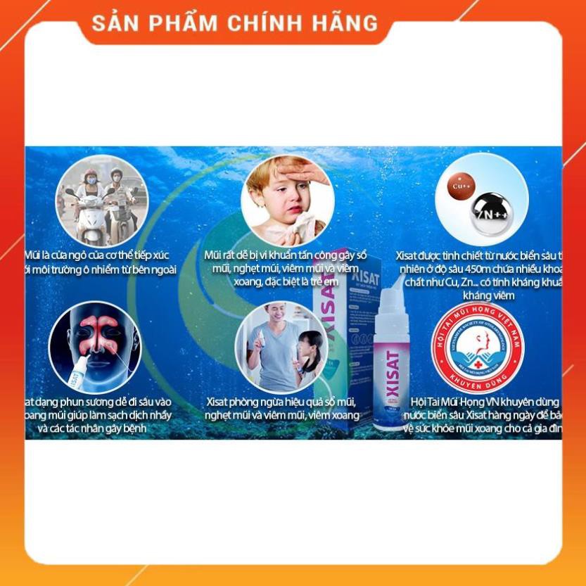 Nước Biển Sâu Xịt Mũi Xisat Hồng - Hỗ trợ điều trị xổ mũi, nghẹt mũi, giúp thông thoáng mũi