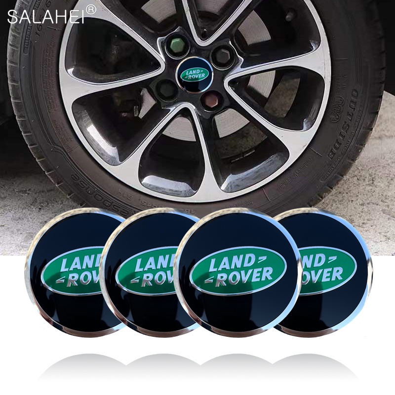Set 4 Huy Hiệu Kim Loại 56mm Trang Trí Bánh Xe Hơi Land Rover Range Rover Evoque 2 3 4 Defender Discovery Freelander SV SVR